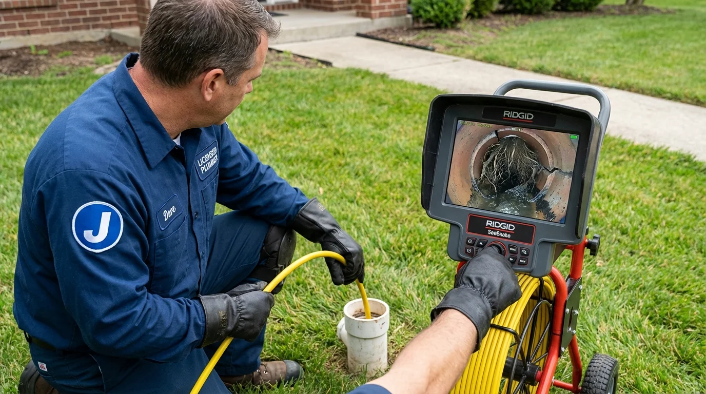 Sewer camera inspection being performed by Johns Plumbing LLC in Shokan